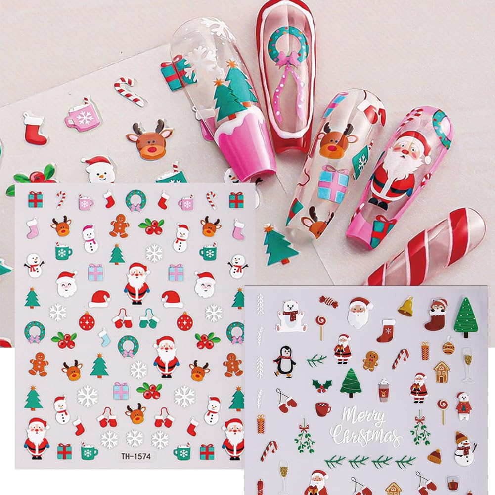 Hrnsnails Christmas nail stickers holiday palette for versatile looks and quick nail art.