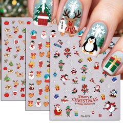 Hrnsnails Christmas nail stickers snowflake pattern for delicate winter nails and fast styling.
