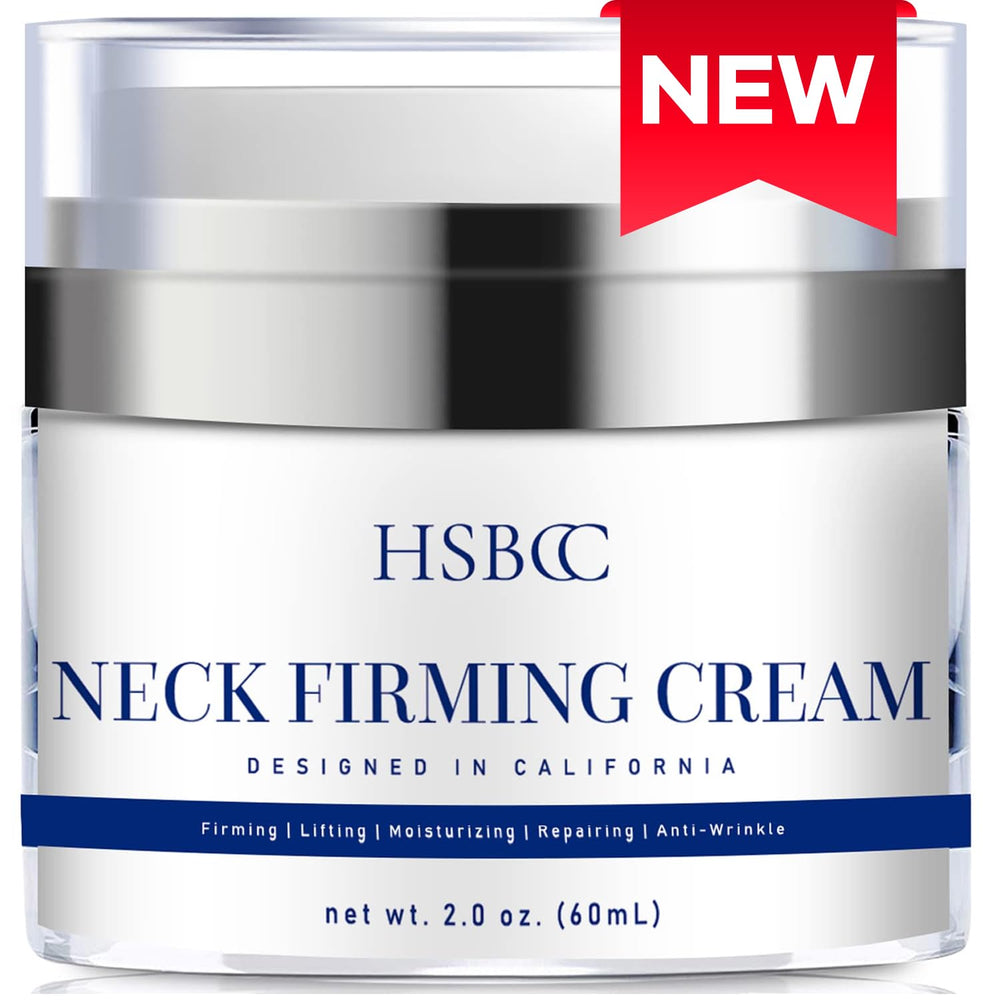 HSBCC neck cream jar showing tightening and firming potential.