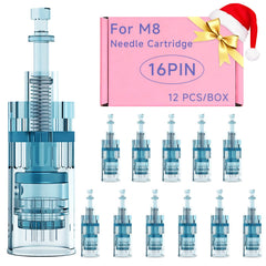 HSENBK Dr Pen M8 16-pin cartridge ready for precise micro-needling.