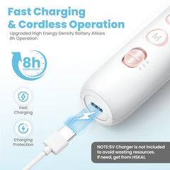HSKAI 10-speed settings allow tailored filing for different nail types.