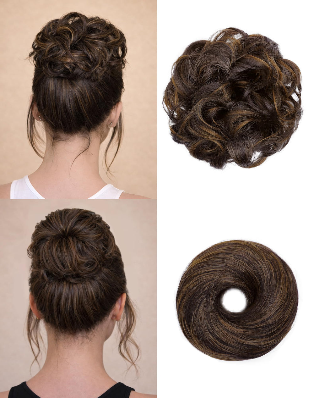 HSLHDI 2PCS Messy Bun Set two styles for quick versatile updos