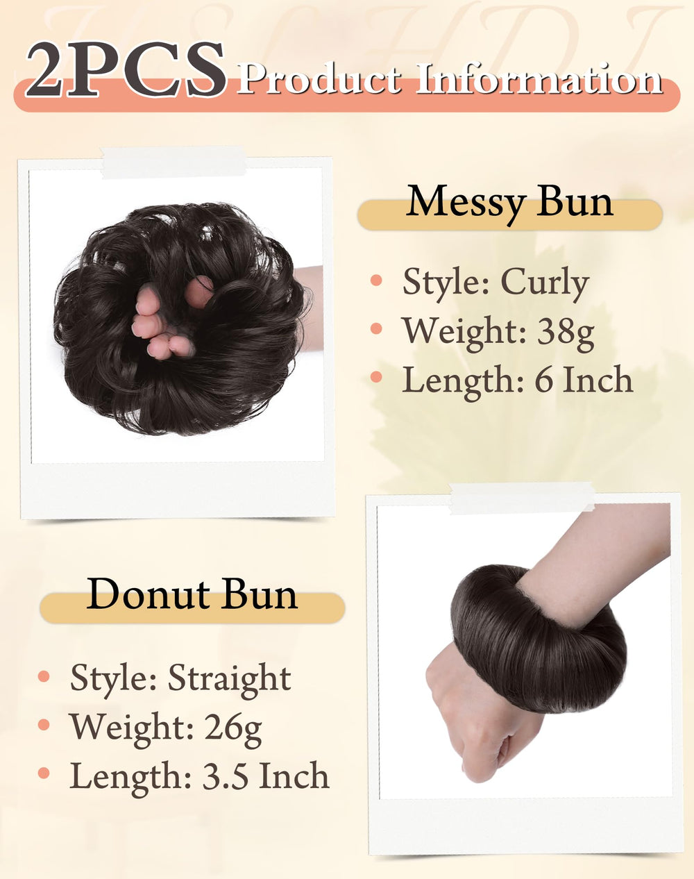 HSLHDI donut updo small 3.5inch for elegant, refined looks.