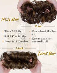 HSLHDI donut updo small bun 3.5 inch for sleek elegance
