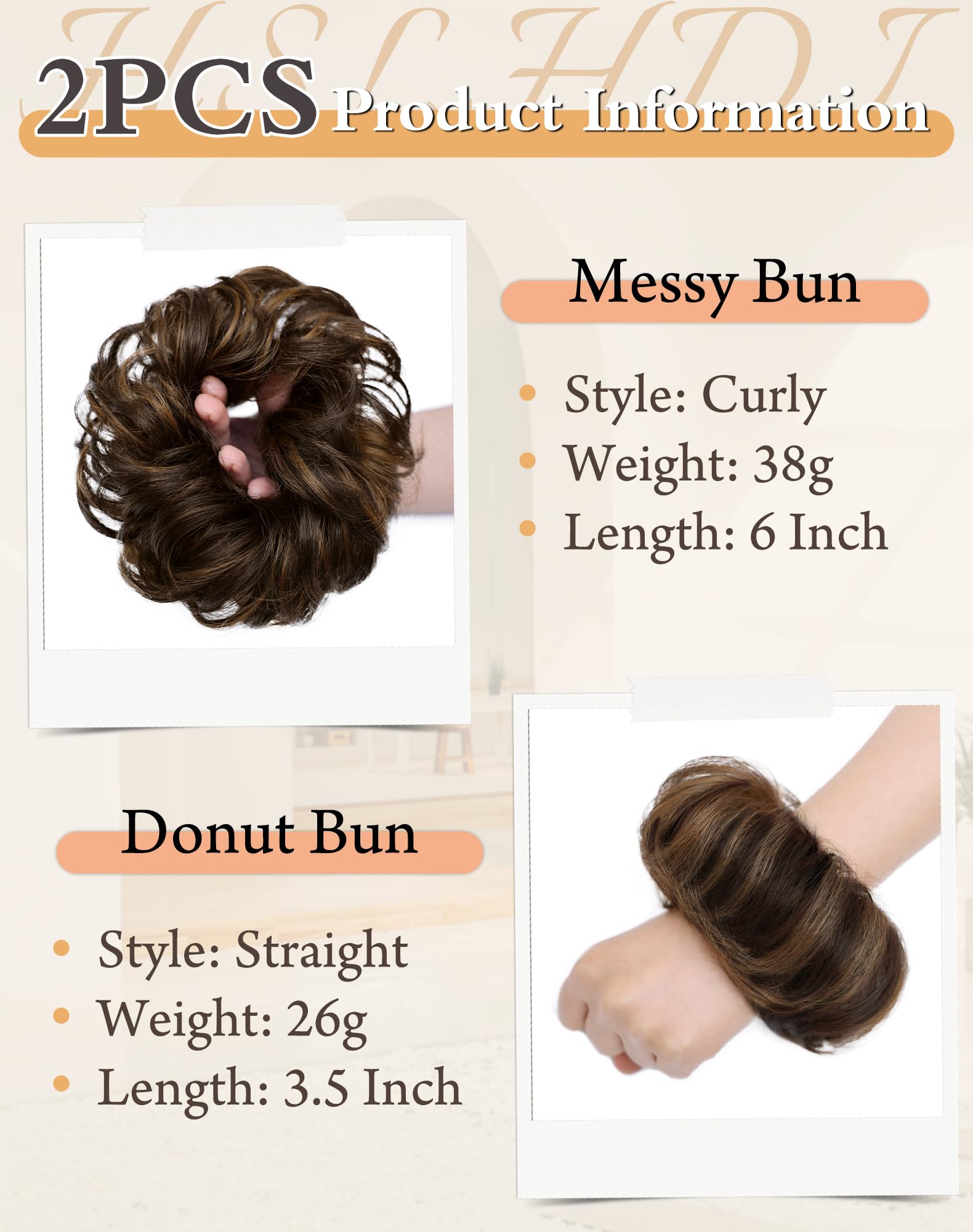 HSLHDI messy bun large 6 inch volume for fuller casual looks