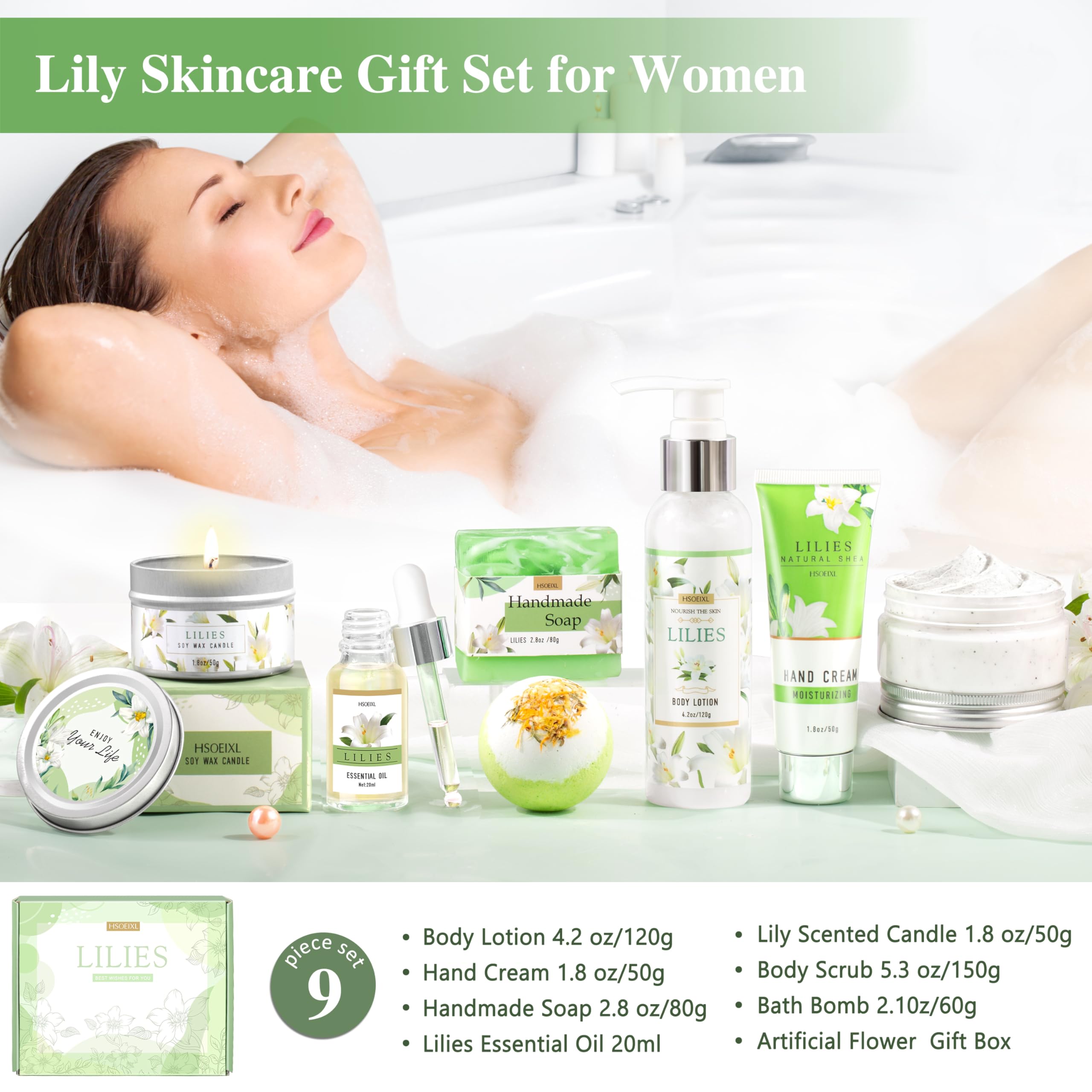 HSOEIXL lily scented candle for calming ambience