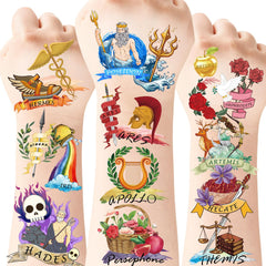 Htabiol Greek Gods tattoo set with 72 designs for immersive party favors