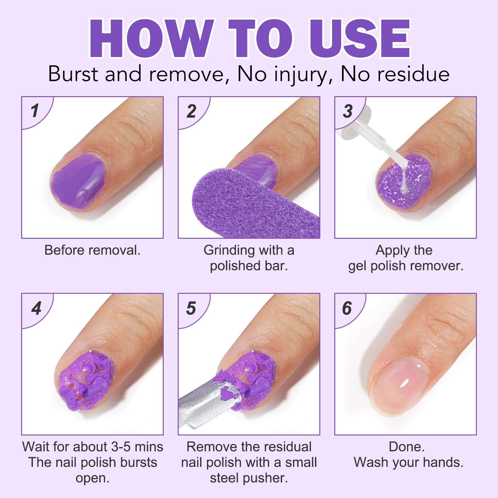 HUALIJIA 15ml bottle provides fast, simple 2-5 minute removal.
