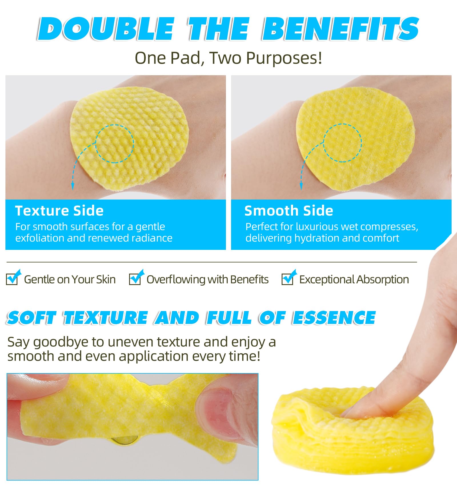 Pad being used on the face in a circular motion for cleansing