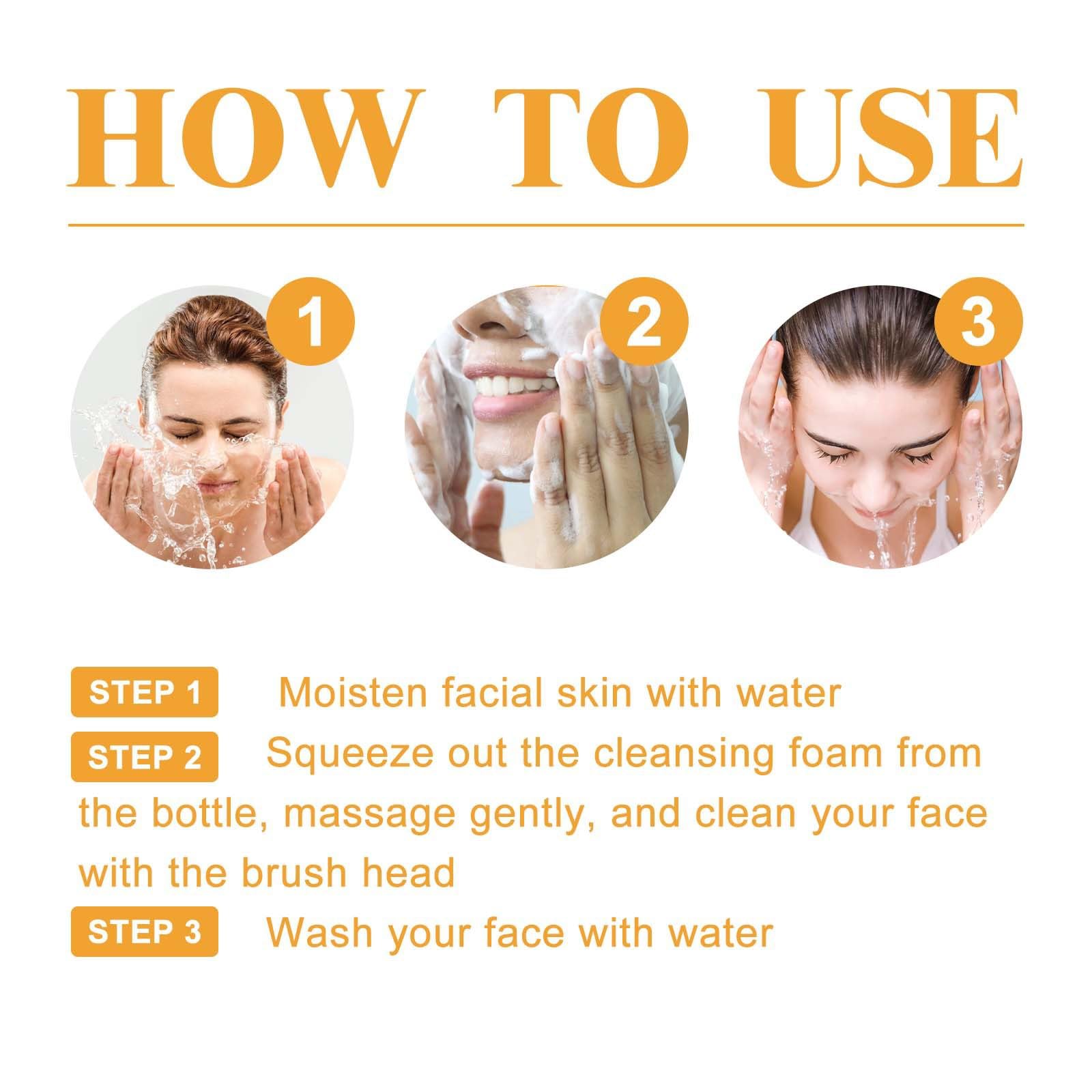 HuaQing turmeric foaming face wash helps remove oil and impurities