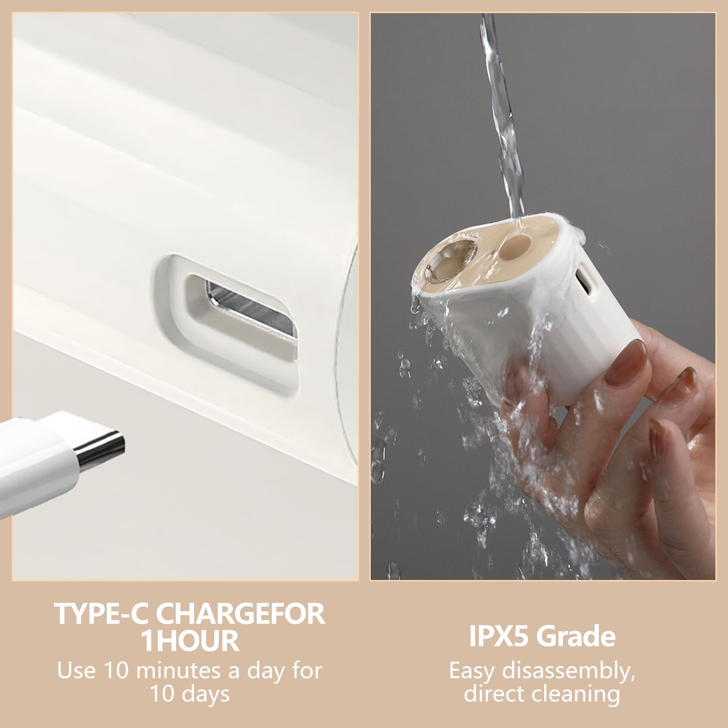 HUAYULINK IPX5 waterproof design allows easy rinsing after use.