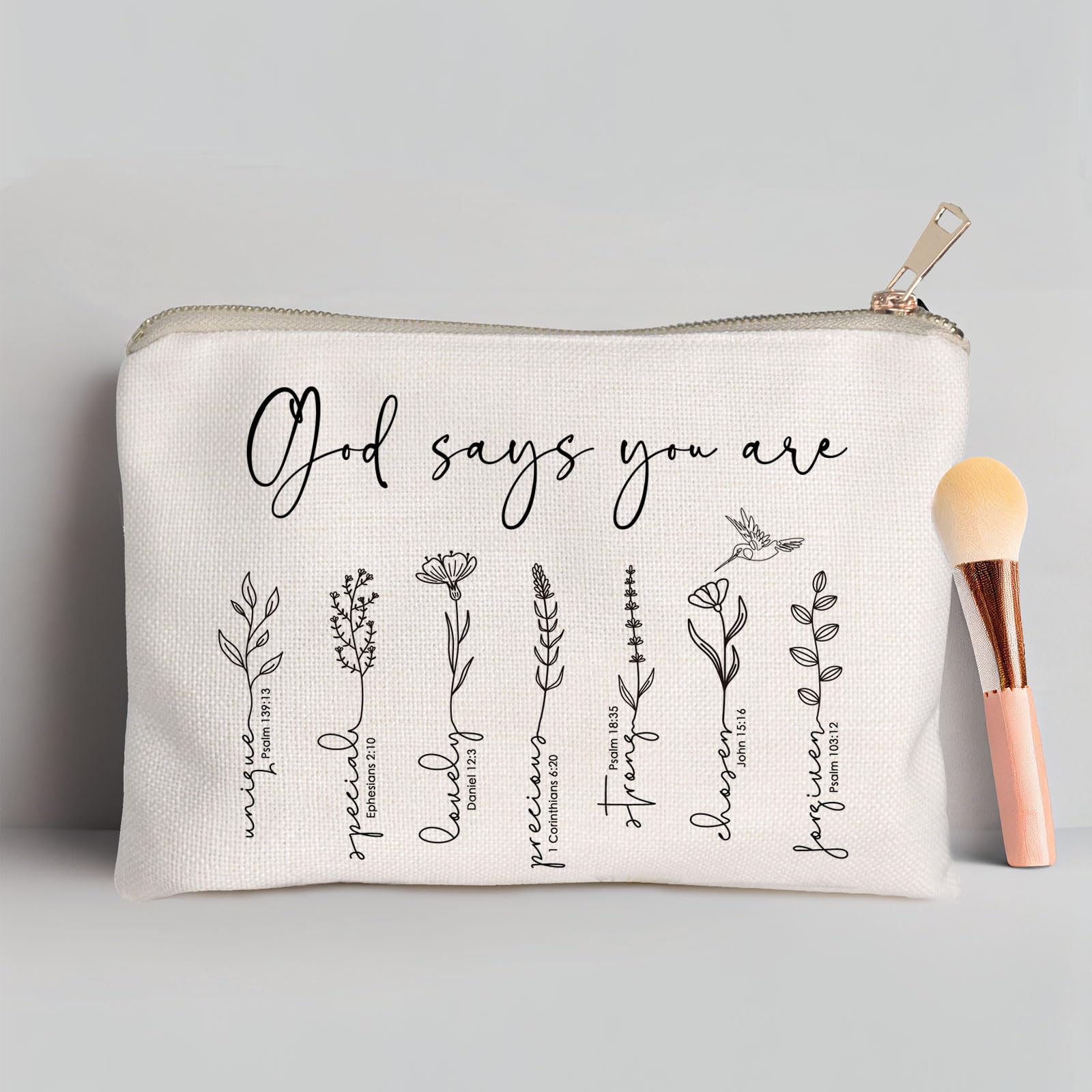 HubbgDesign God Says You Are cosmetic bag inside layout with spacious compartments