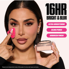 Huda Beauty Baby Bake Mini Pound Cake powder puff with sponge-friendly texture for easy baking.