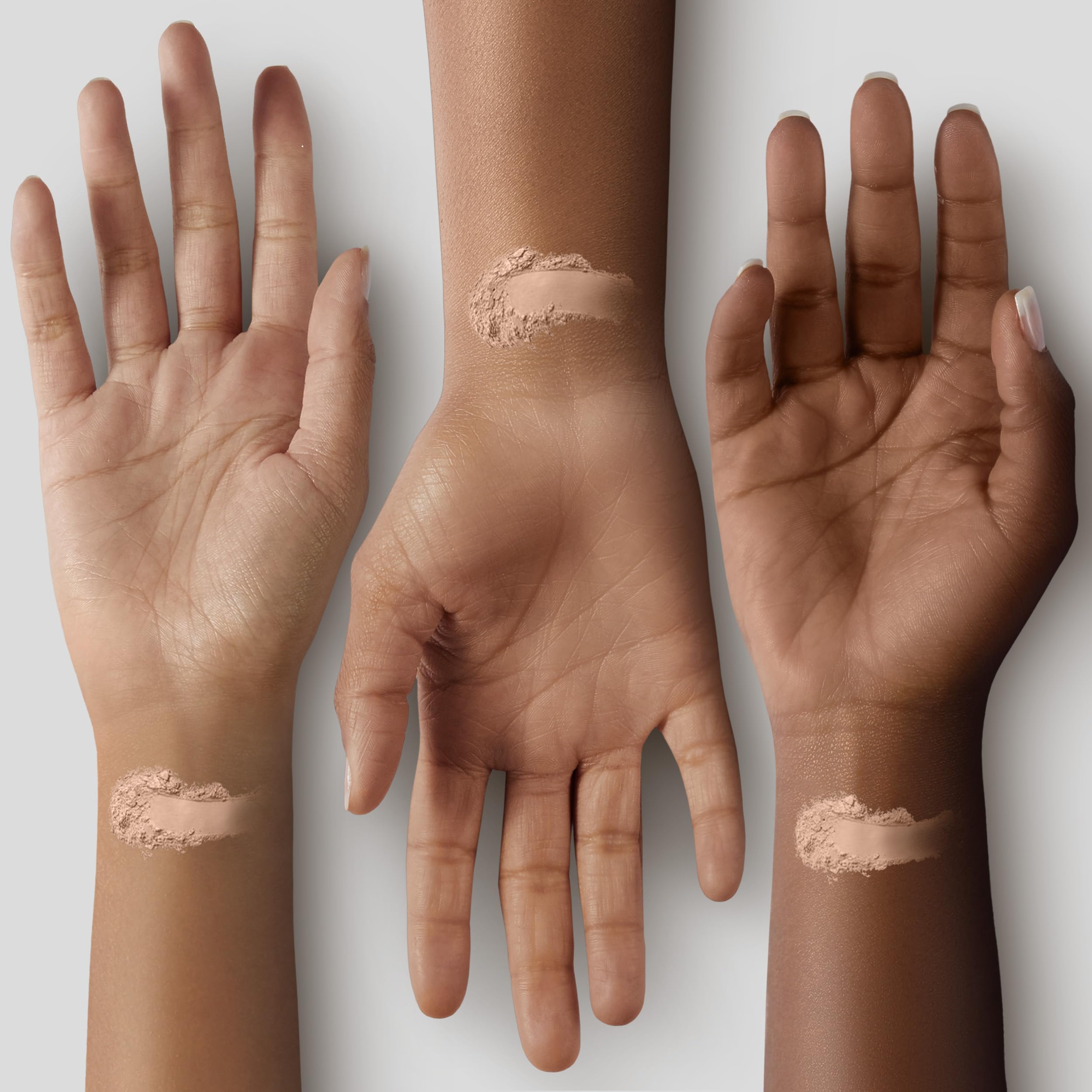 Huda Beauty Easy Bake powder with 10-shade range supports versatile skin matching.
