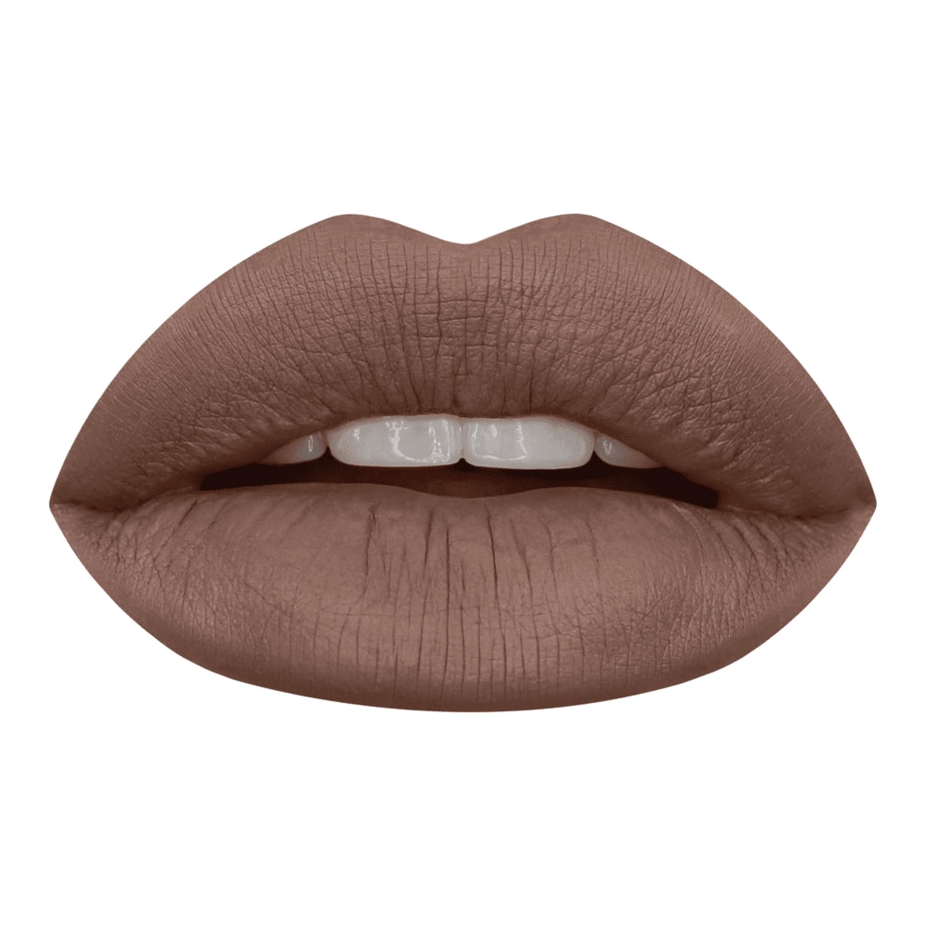 Huda Beauty Girlfriend lipstick application close-up showing creamy, long-wearing finish.