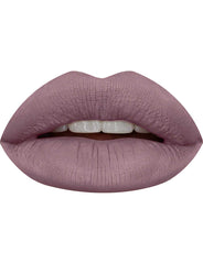 Huda Beauty Liquid Matte Muse on lips highlights matte finish and easy wear