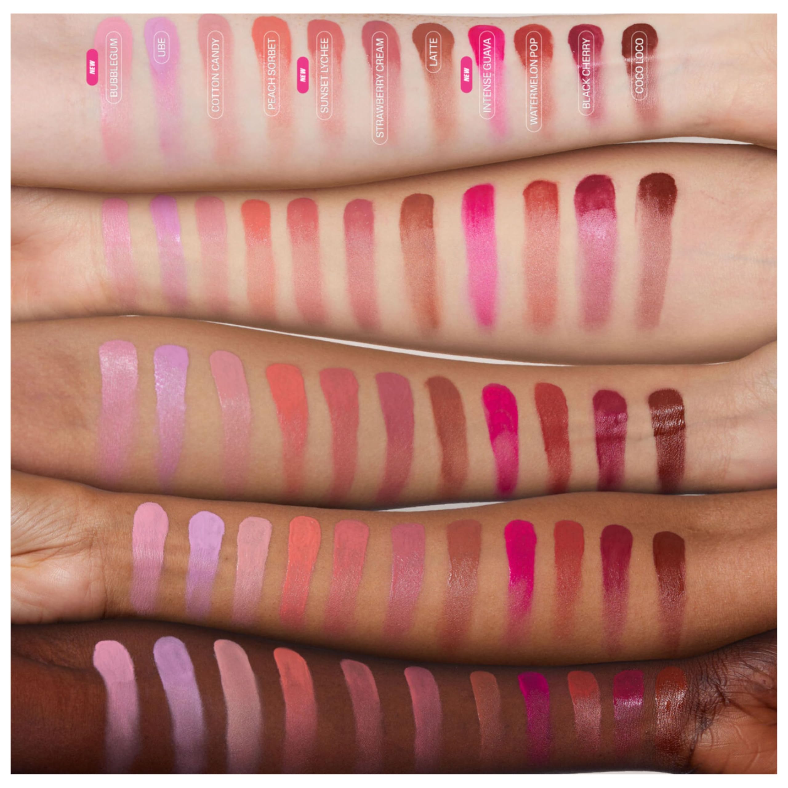 Huda Blush Filter Coco Loco swatches reveal a medium-to-rich shade with subtle shimmer.