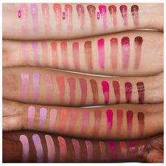 Huda Blush Filter Coco Loco swatches reveal a medium-to-rich shade with subtle shimmer.