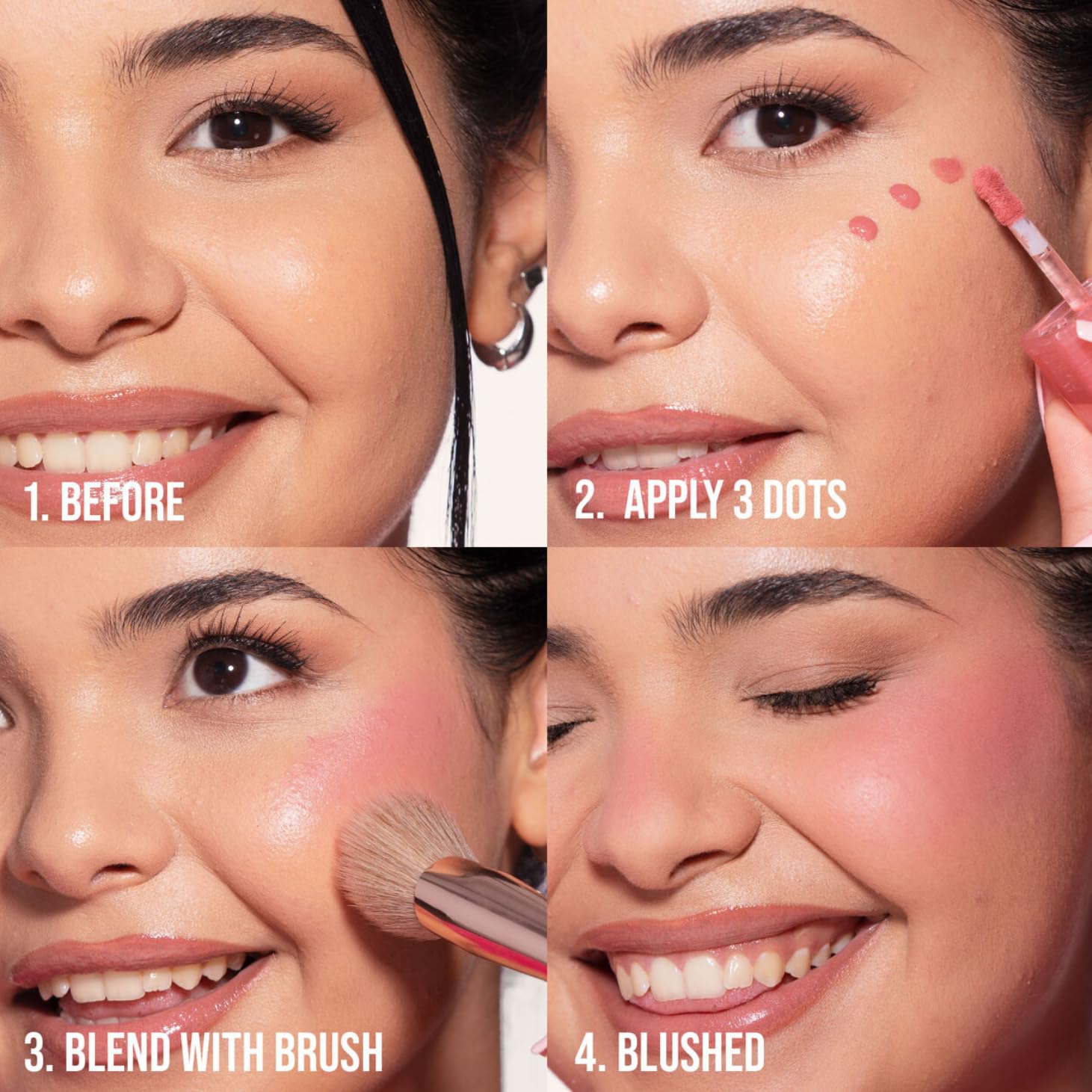 Huda Blush Filter Peach Sorbet applicator enables easy blending