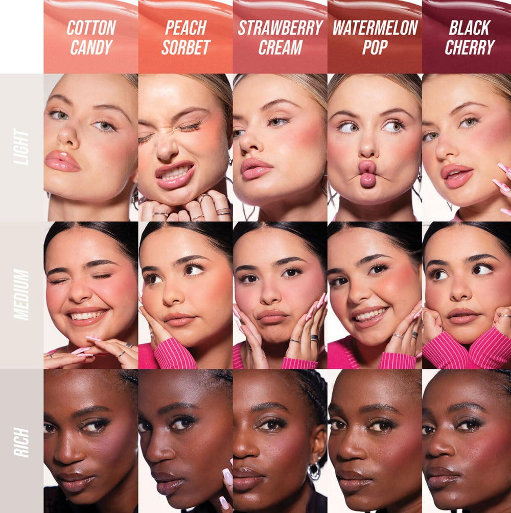 Huda Blush Filter Peach Sorbet micro-pearls add a subtle glow
