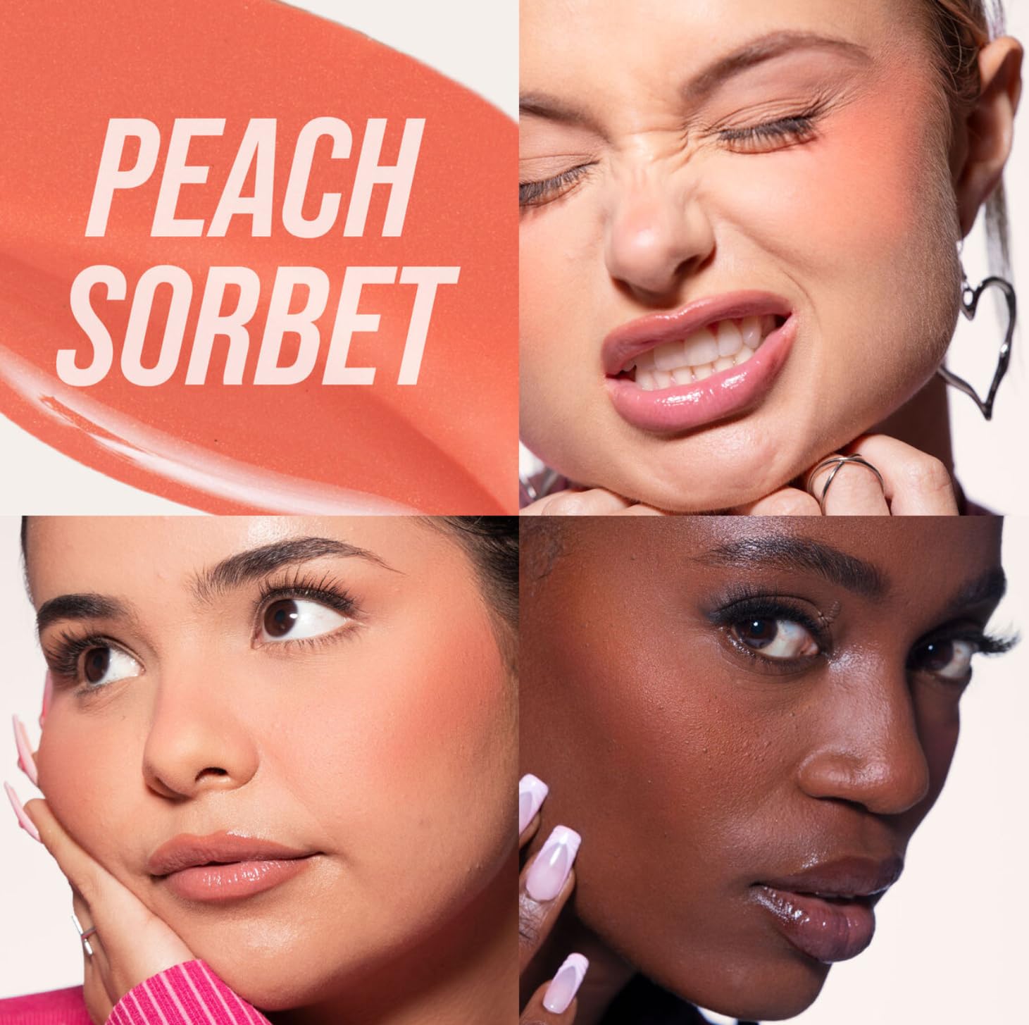 Huda Blush Filter Peach Sorbet swirls on cheek for natural flush