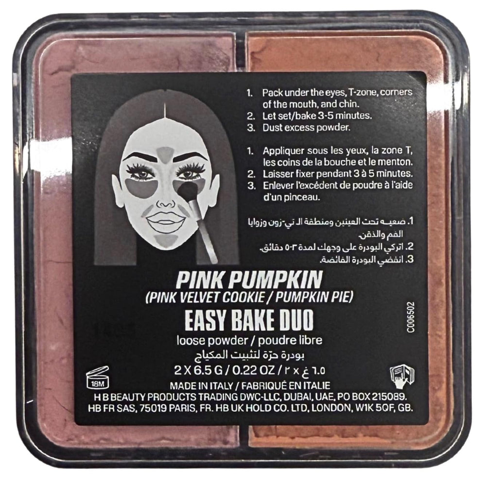 Huda Easy Bake Duo travel-case ideal for on-the-go touch-ups.