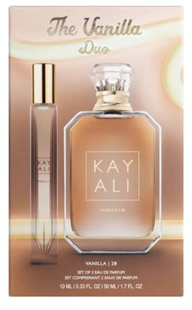 Huda Kayali Vanilla 28 travel spray ideal for on-the-go layering.