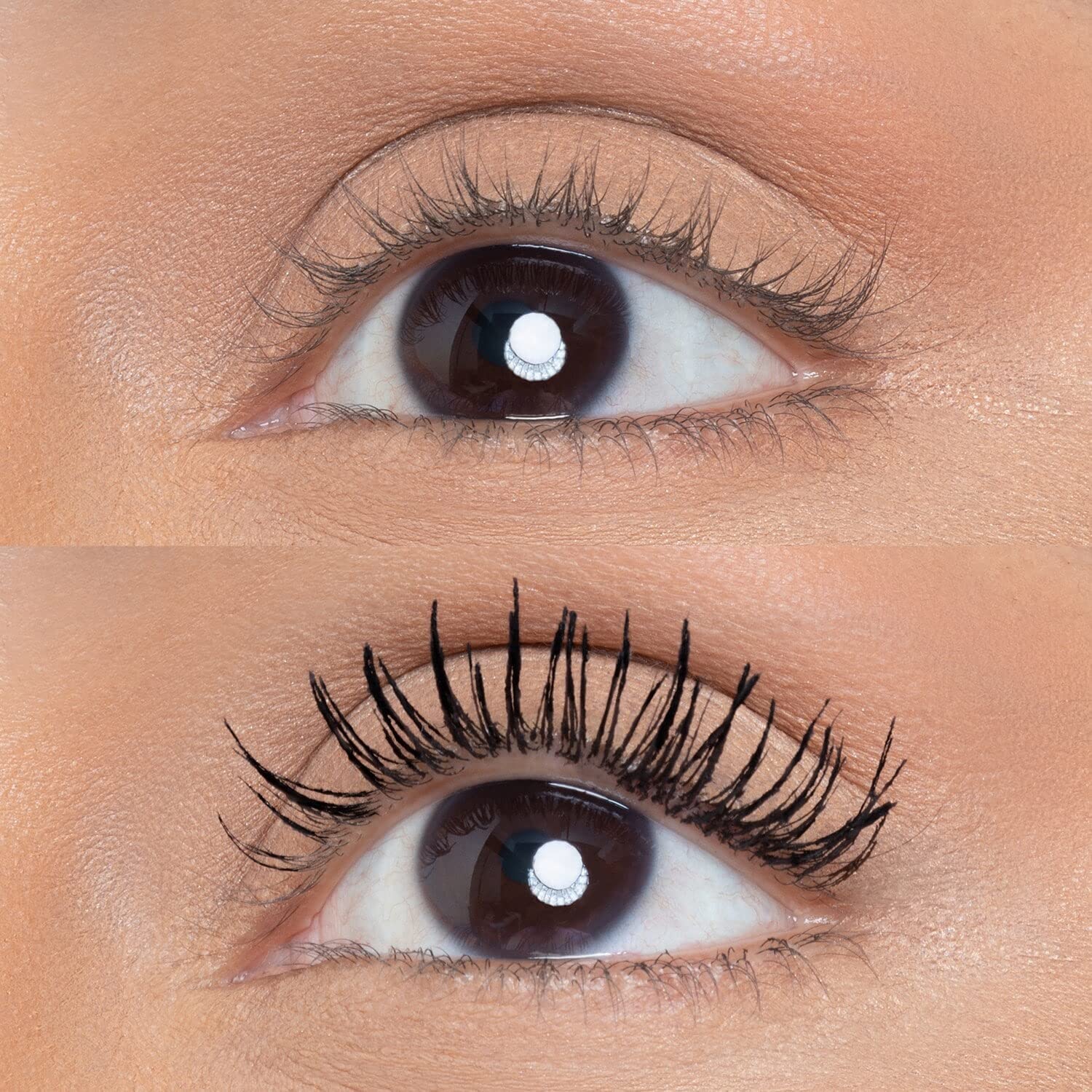 Huda Legit Lashes Mascara dual-ended packaging enables versatile day-to-night looks.
