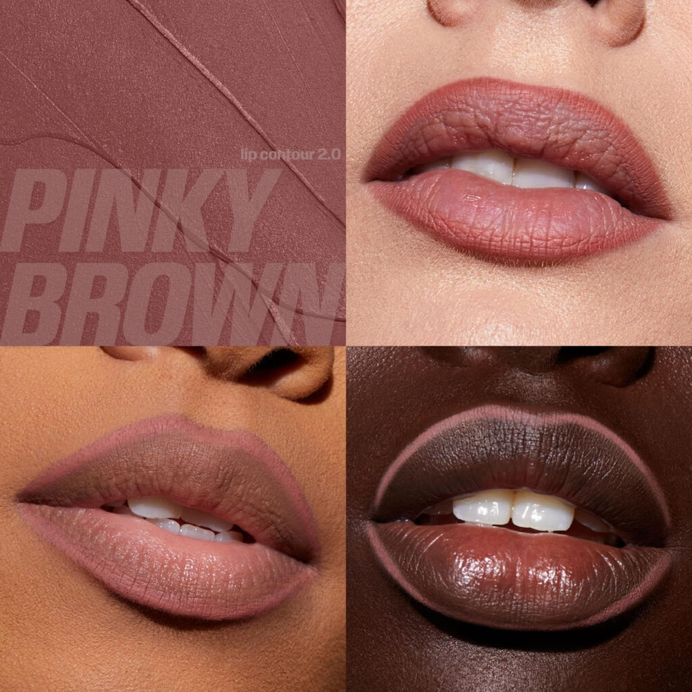 Huda Pink Kit Lip Contour 2.0 pencil outlining the lip edge.