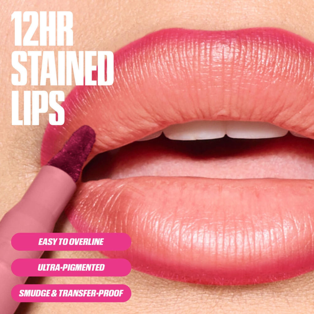 Huda Lip Contour Stain Warm Brown kiss-proof, long-lasting color.