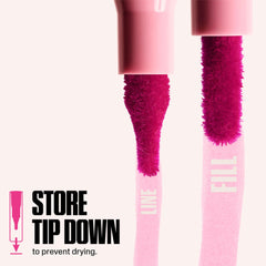 Huda Lip Contour Stain Warm Brown on lips with matte, transfer-proof finish.