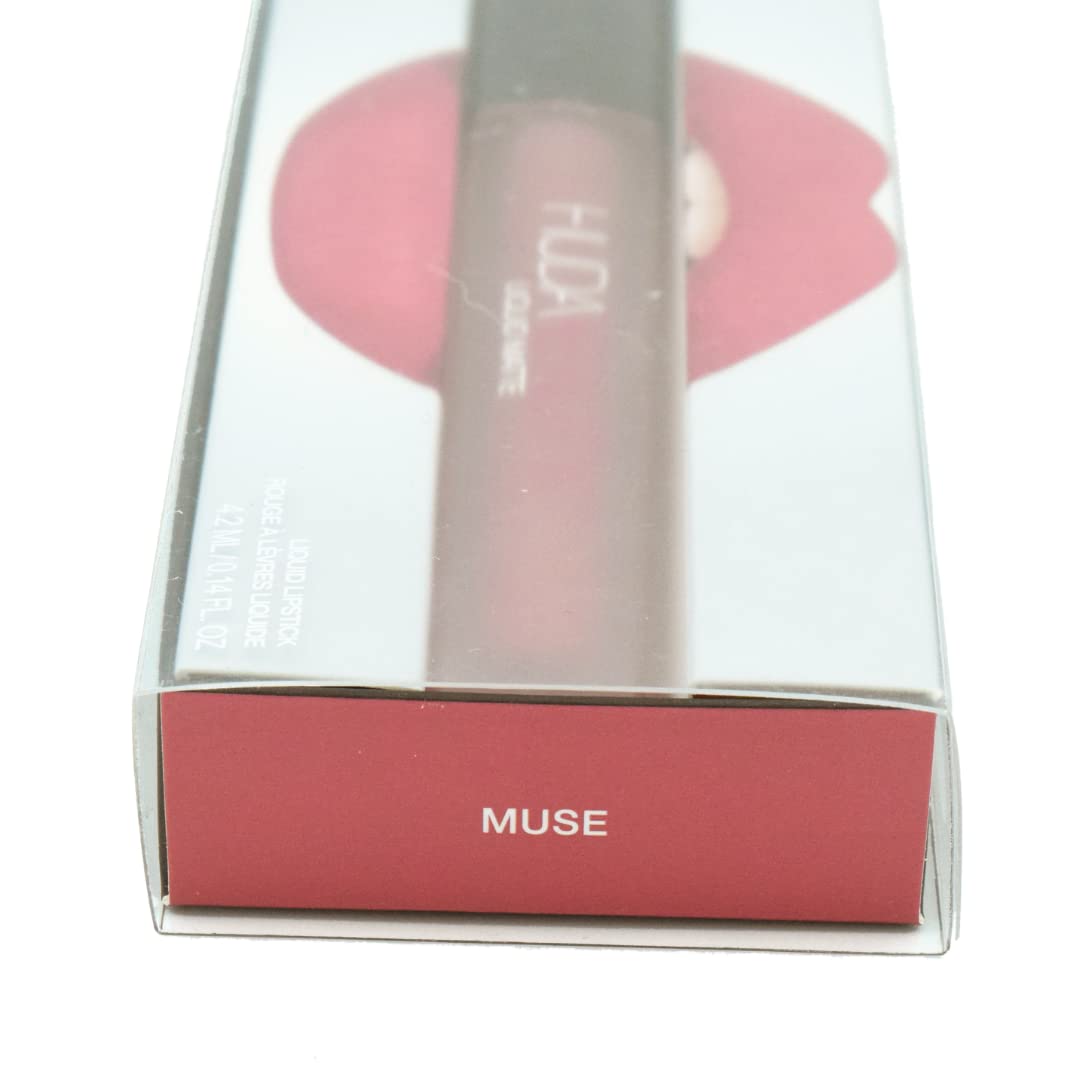 Huda Muse packaging highlights vegan formula and luxurious design for confident routines.