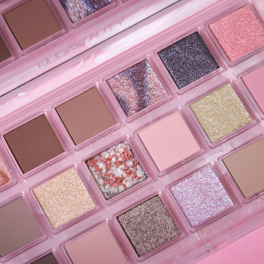 Huda Rose Quartz quartz-creams blend into crease for seamless transitions