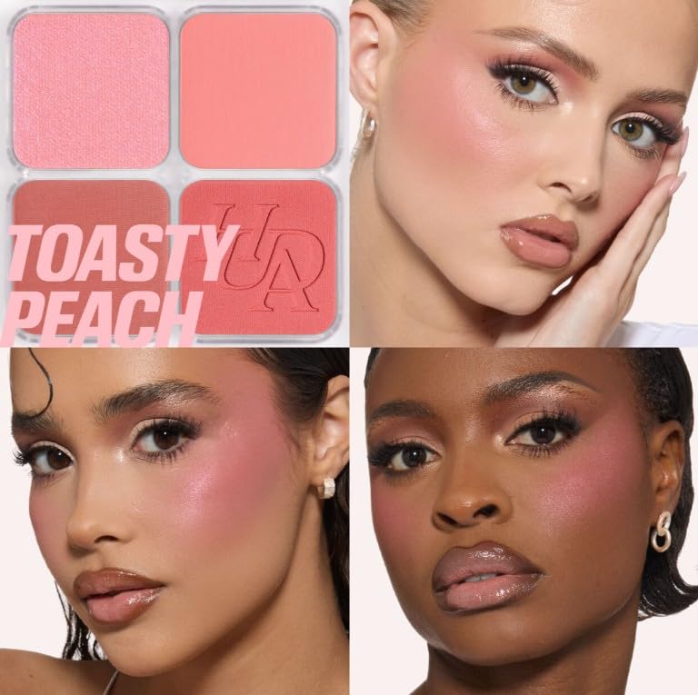 Huda Beauty Toasty Peach Baby Coral blush creates soft coral glow