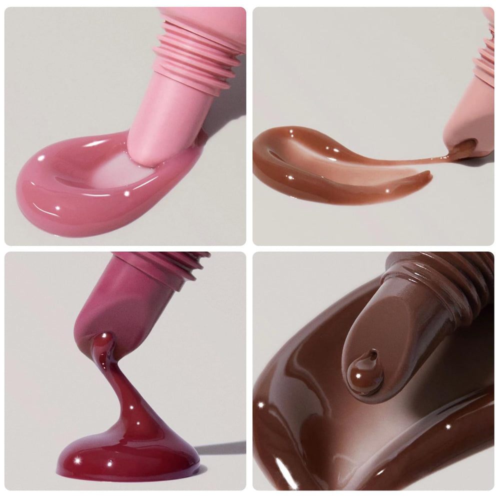 HUDABABY Mirror Lip Glaze Plum adds depth with smooth, non-sticky shine.