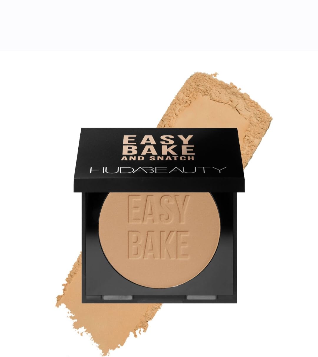 Hudabeauty Easy Bake and Snatch Blondie compact powder brightens and sets for a natural, luminous finish