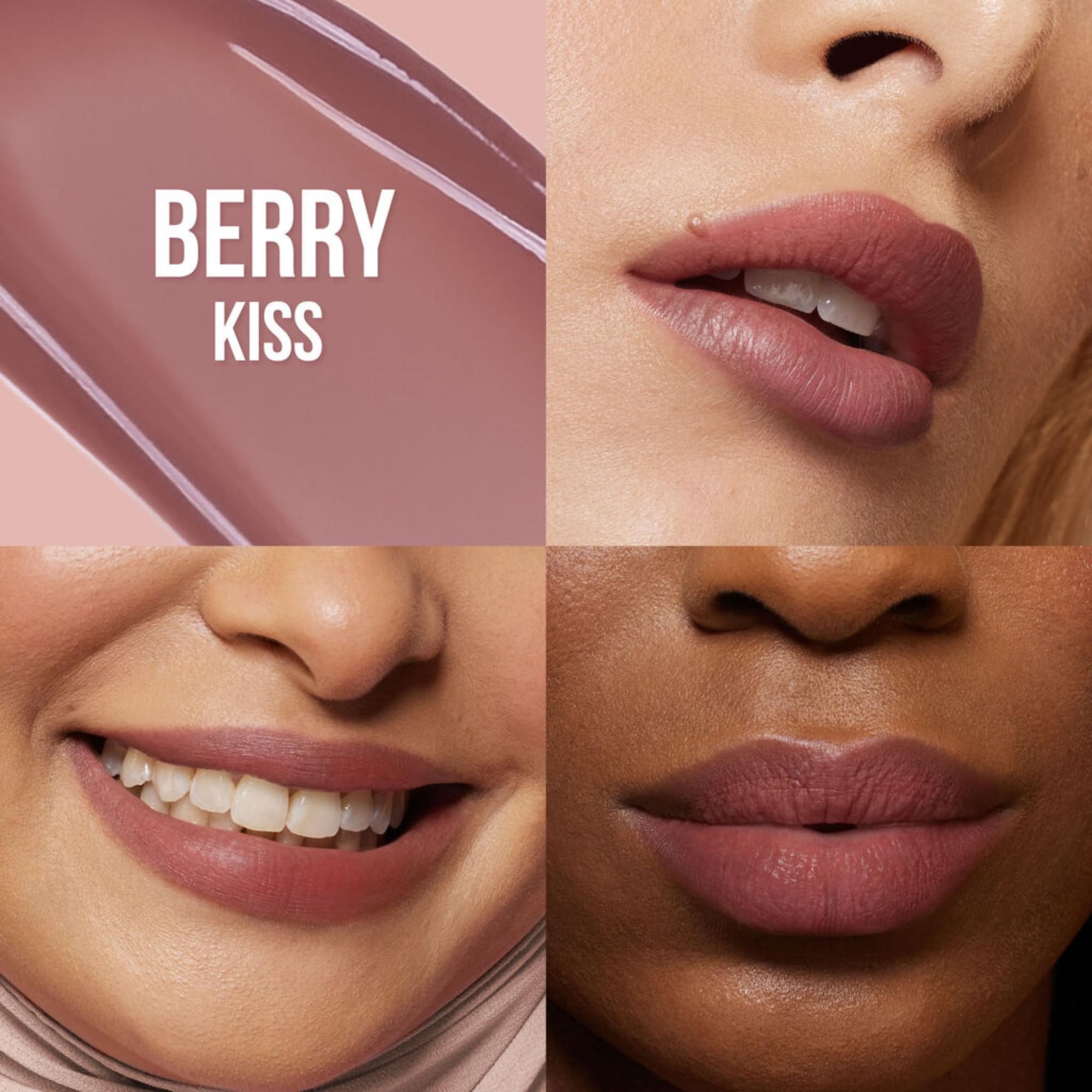 Huda Lip Blush Berry Kiss lips application offers smooth glide and natural tint.