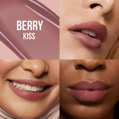 Huda Lip Blush Berry Kiss lips application offers smooth glide and natural tint.