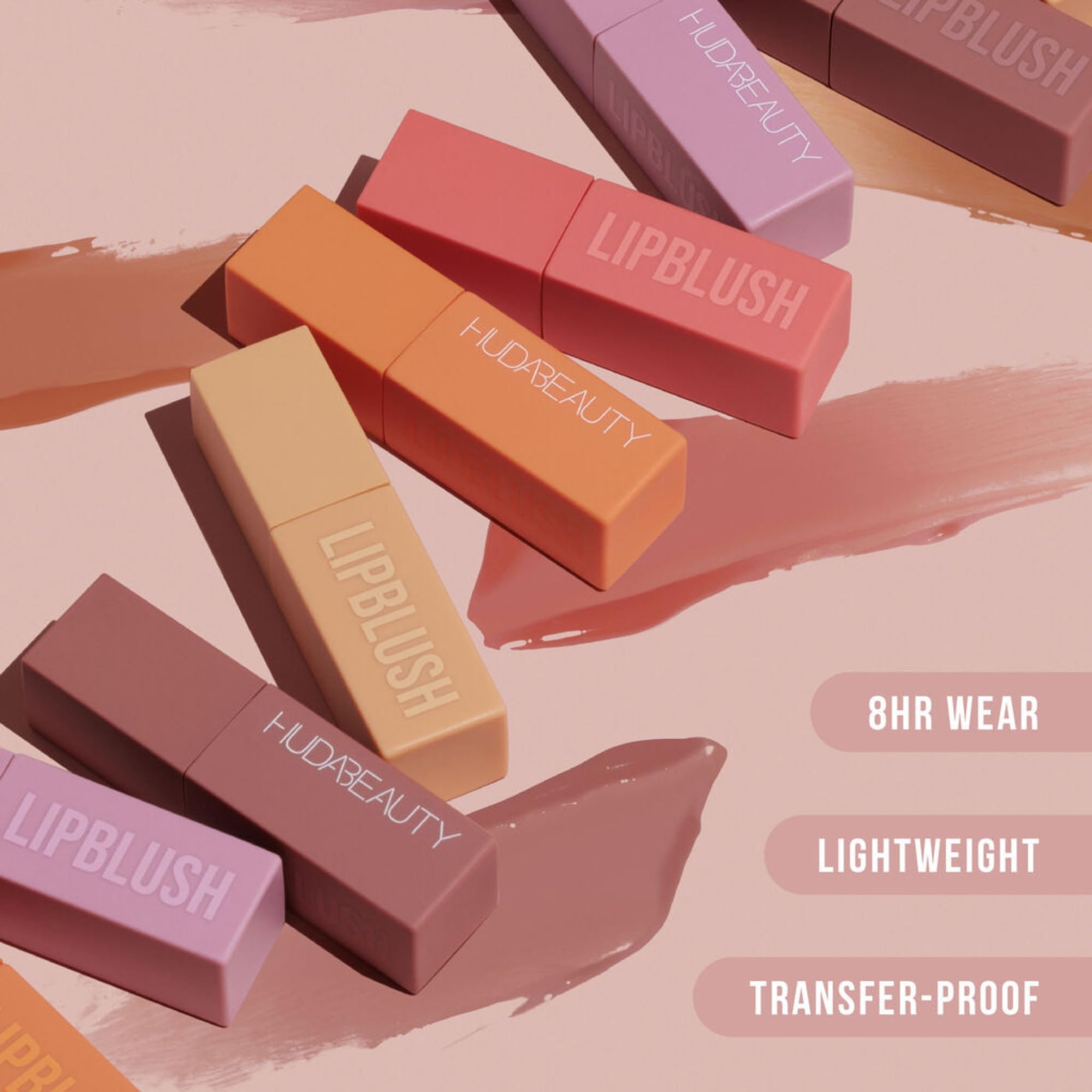Huda Lip Blush Berry Kiss transfer proof design avoids transfer on cups.