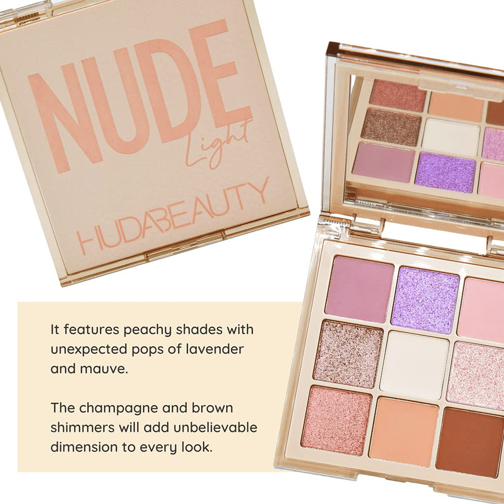 HUDA BEAUTY Nude Obsessions Nude Light matte-base swatch for a smooth base