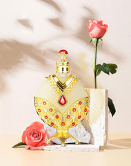 Huibao Gold Arabian Perfume Oil packaging framed to inspire gift-ready presentation.