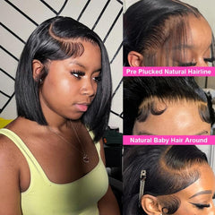 HUIDI Bob Wig 200 density short straight for full volume and easy styling.