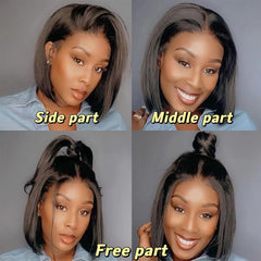 HUIDI Glueless bob wig setup for quick, secure wear without adhesive.