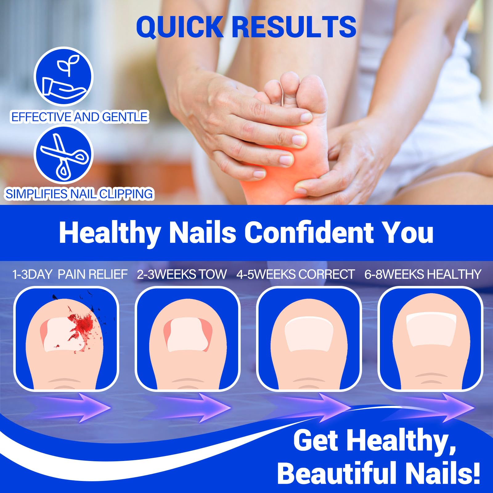 HULEIWA 2-pack ingrown toenail drops kit shown with bottles