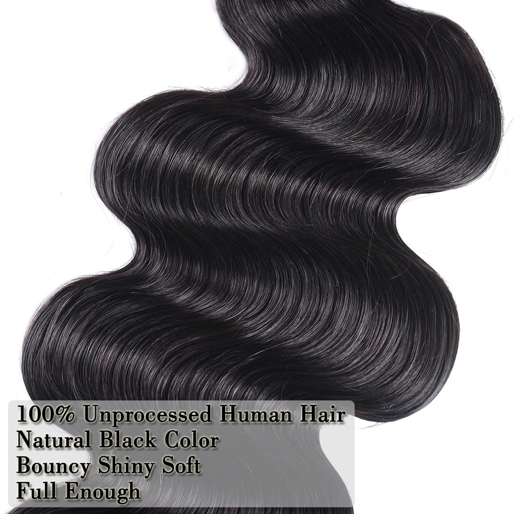 Hullran 12A Brazilian virgin body wave 20inch bundles for dramatic length and lift