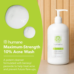 Close-up of pump dispenser for easy, mess-free application of Humane wash.