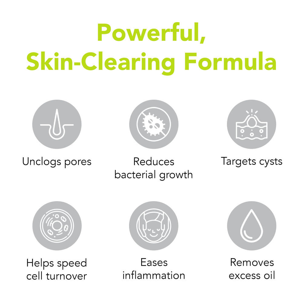 Humane benzoyl peroxide acne wash pump-dispense in action for easy cleansing
