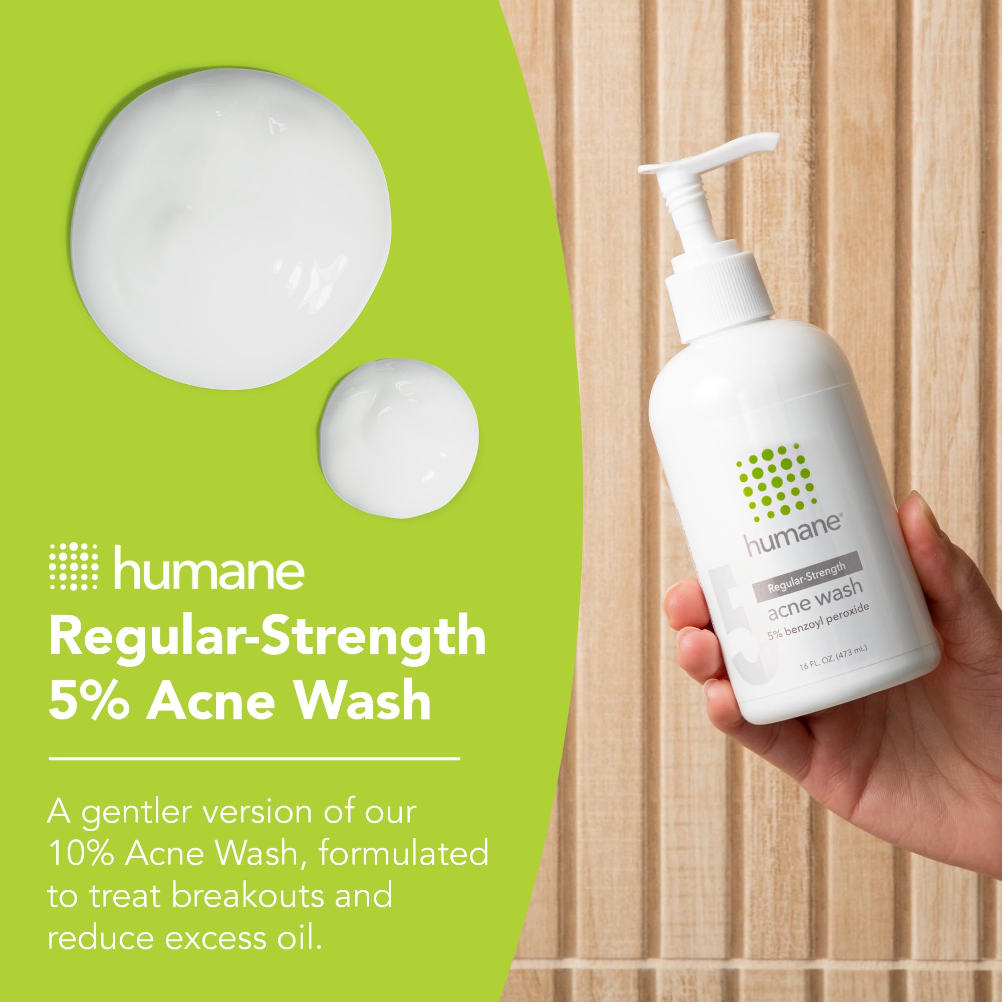 Close-up of Humane packaging highlighting cruelty-free, vegan formulation.