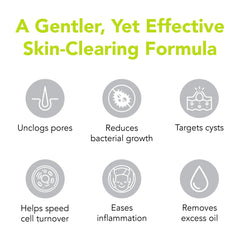 Swatch of texture illustrating non-foaming cleanser with 5% benzoyl peroxide.