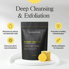 Humanroots Turmeric Kojic Pad, smooth side nourishes and calms skin.